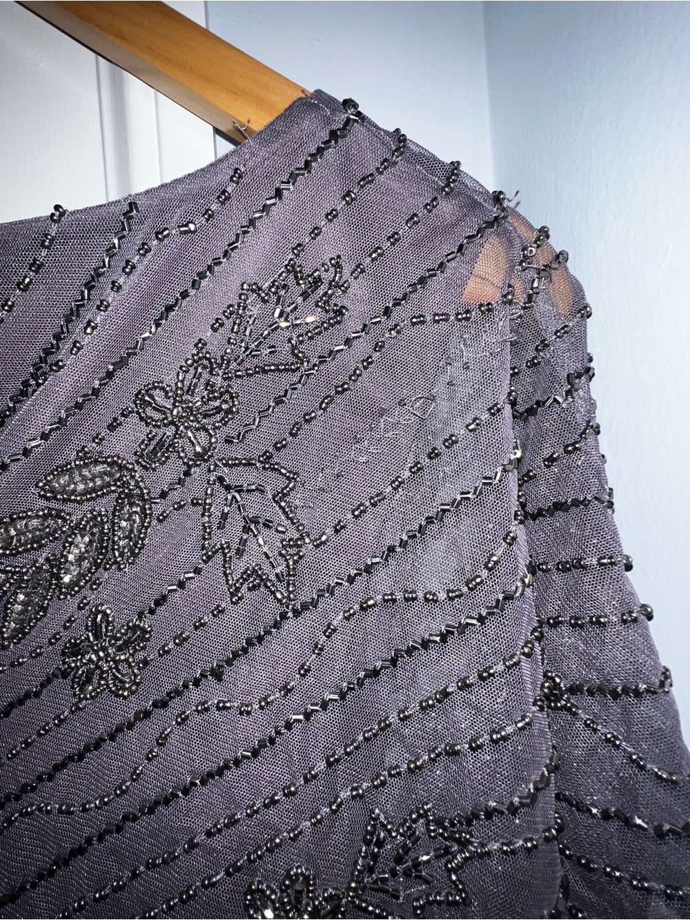 ADRIANNA PAPELL
Beaded Ankle Length Dress With Sheer Flutter Sleeves In Moonscap - Picture 6 of 13